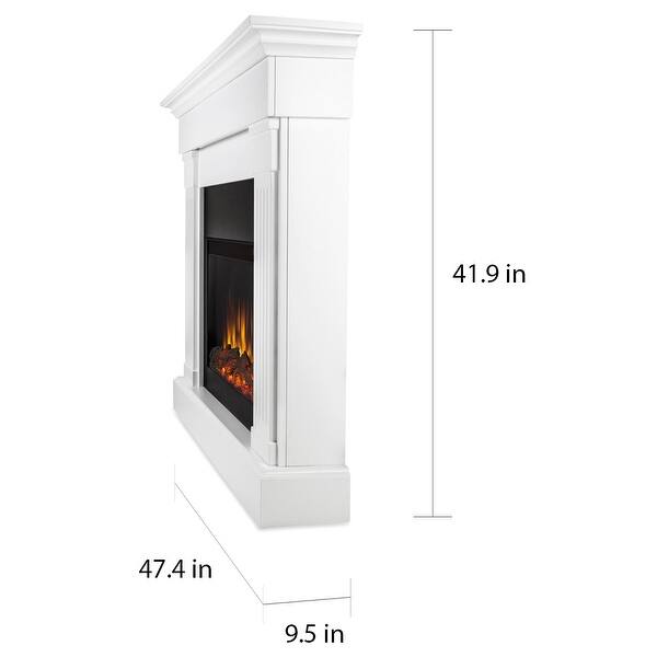Shop Crawford Slim Line Electric Fireplace In White Overstock