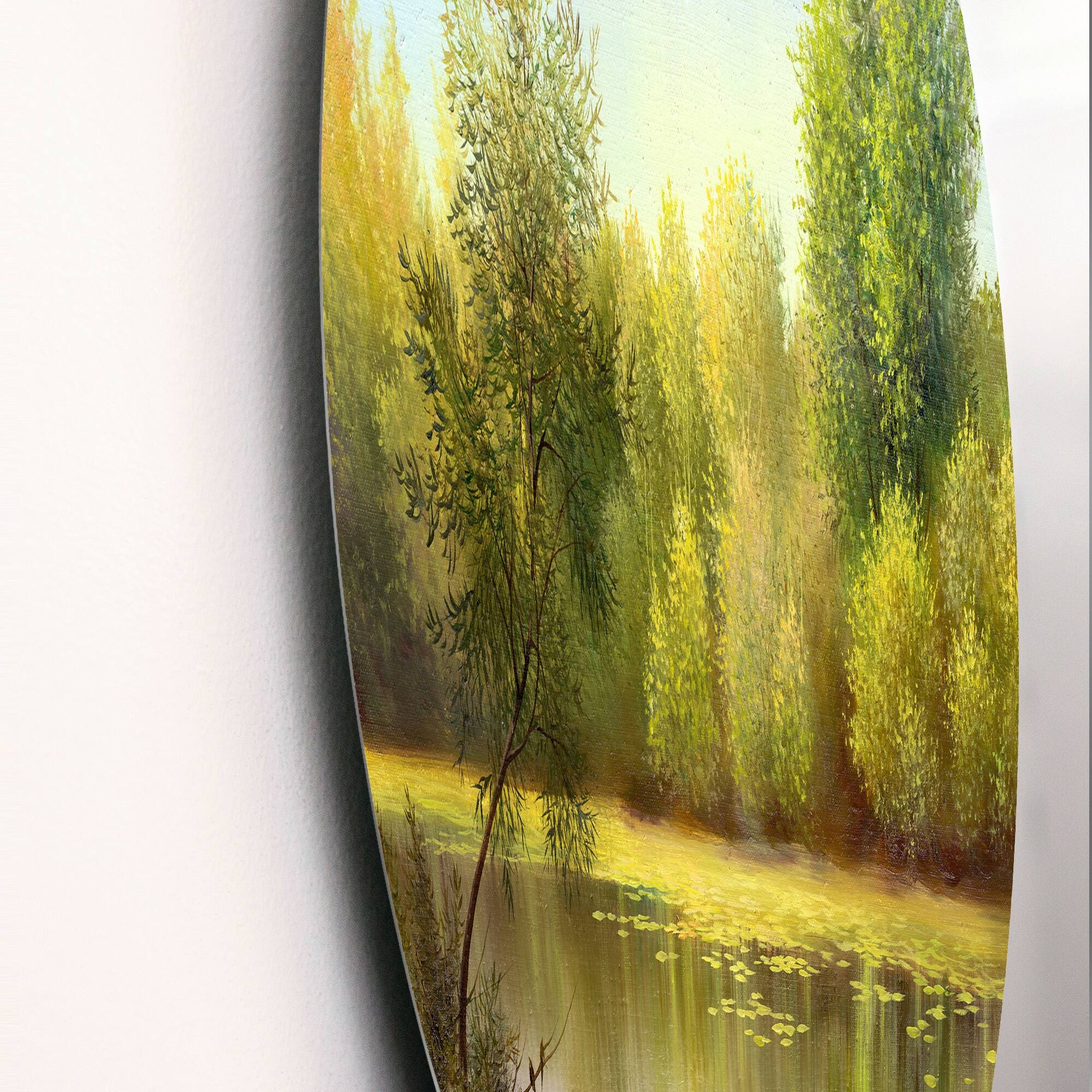 Designart 'Beautiful Summer River Green Landscape II' Country Metal