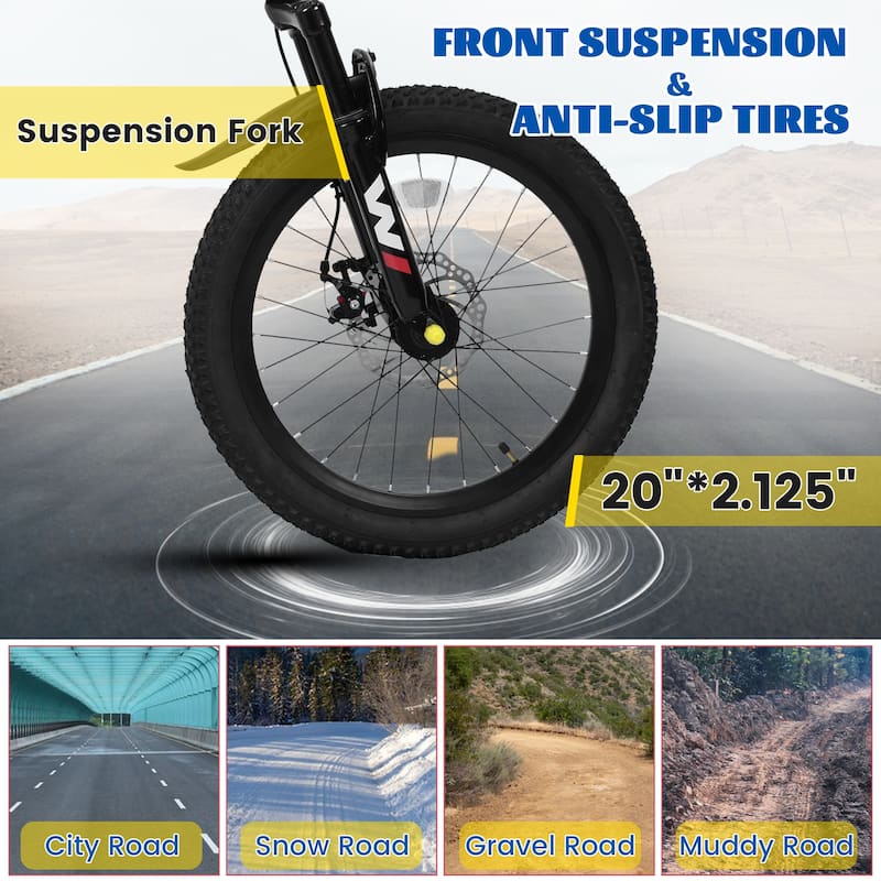20 Inch Kids Mountain Bike with Front Suspension, 7-Speed, Steel Frame, Boys & Girls Ages 6-12