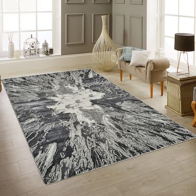 Inspire Collection Abstract Burst Area Rug