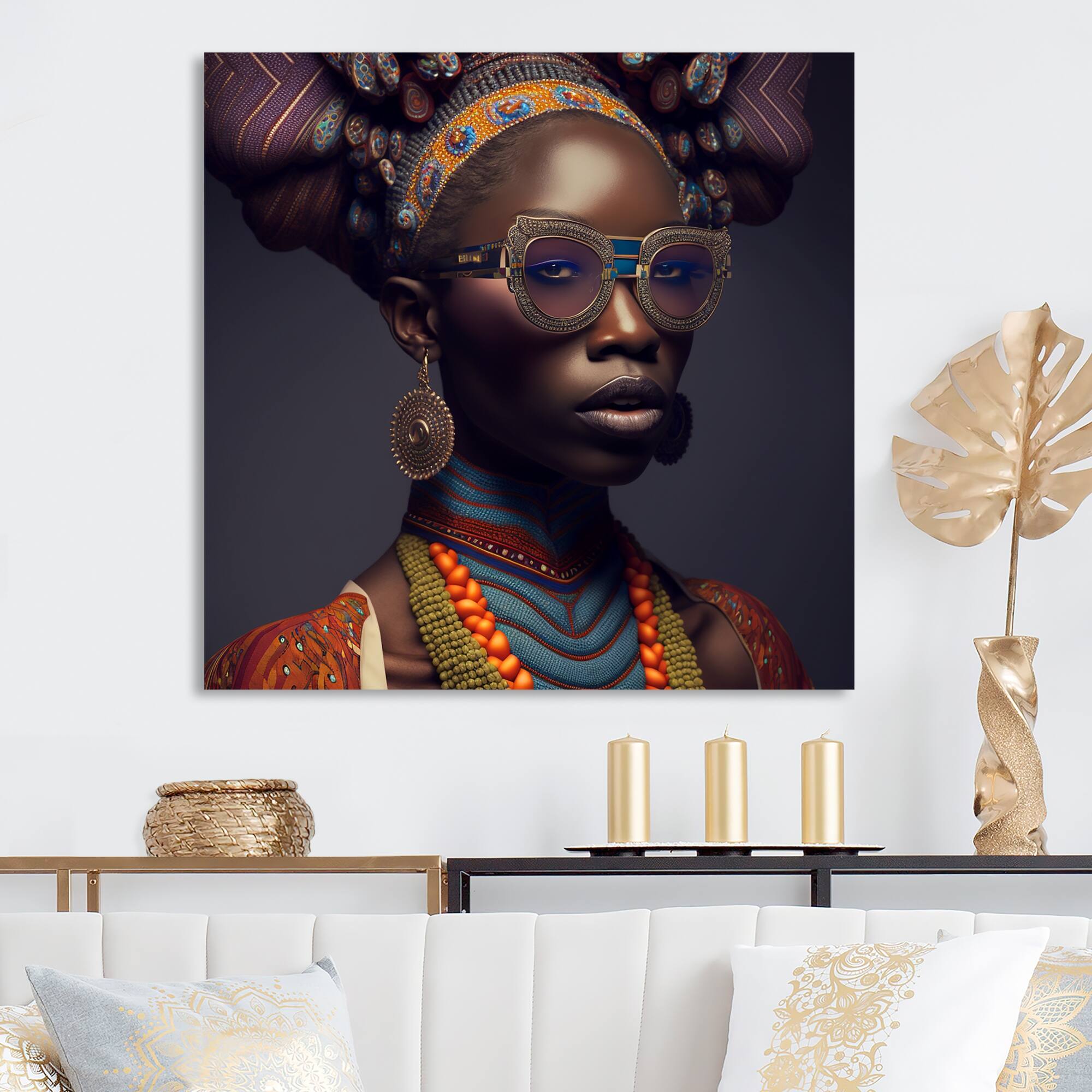 Designart 'African Mystic Witch With White Hair' African American Woman