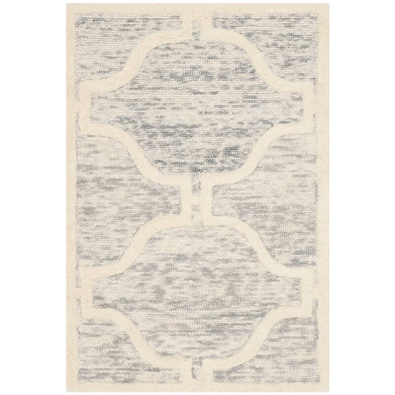 SAFAVIEH Handmade Cambridge Tilli Modern Wool Rug - 2' x 3' - Light Grey/Ivory