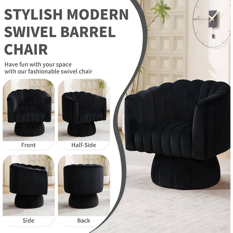 HOMYKA Swivel Accent Barrel Chair Cute Comfy Arm Chair Set 2