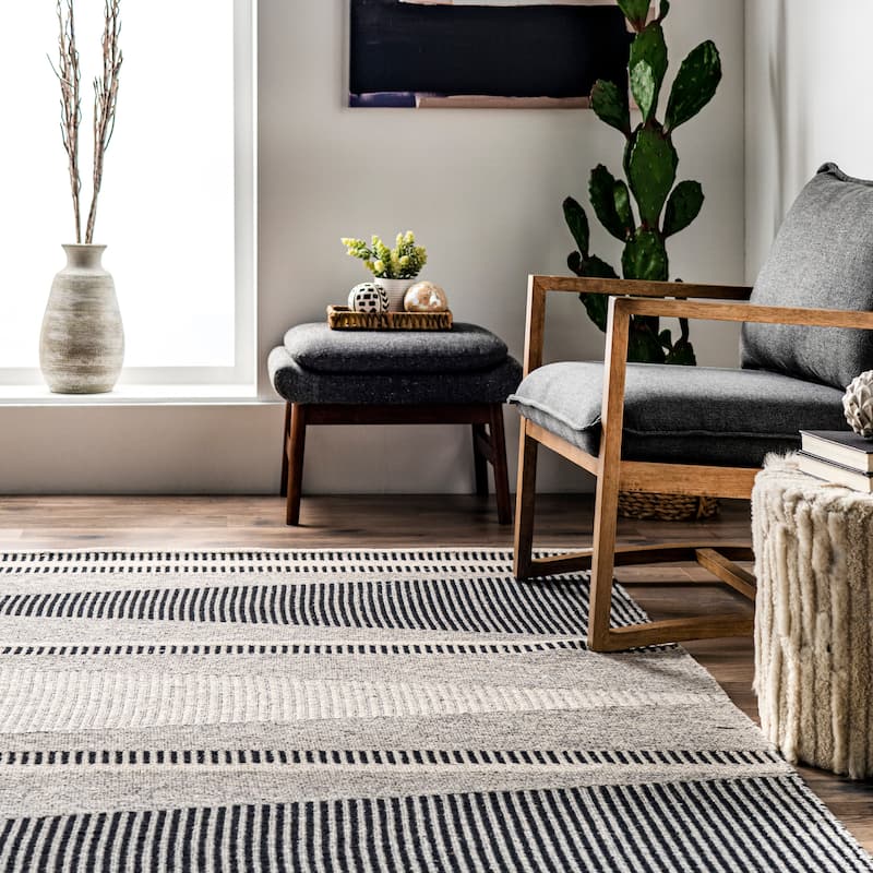 Nuloom Estella Modern Geometric Cotton Flatweave Area Rug