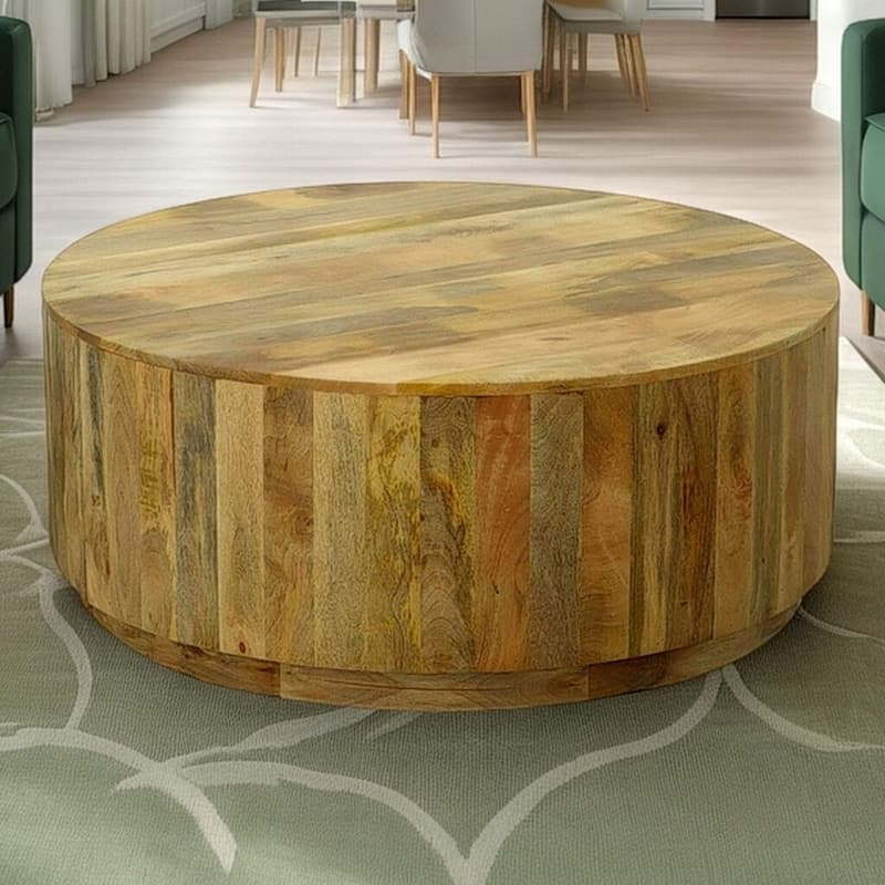 Carolina Chair & Table Tamia 42" Round Wooden Coffee Table - Elm