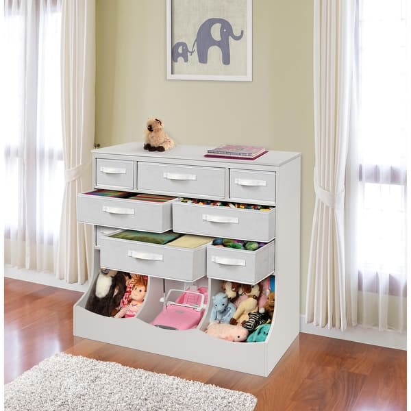 slide 2 of 18, Storage Station with Eight Baskets and Three Bins White