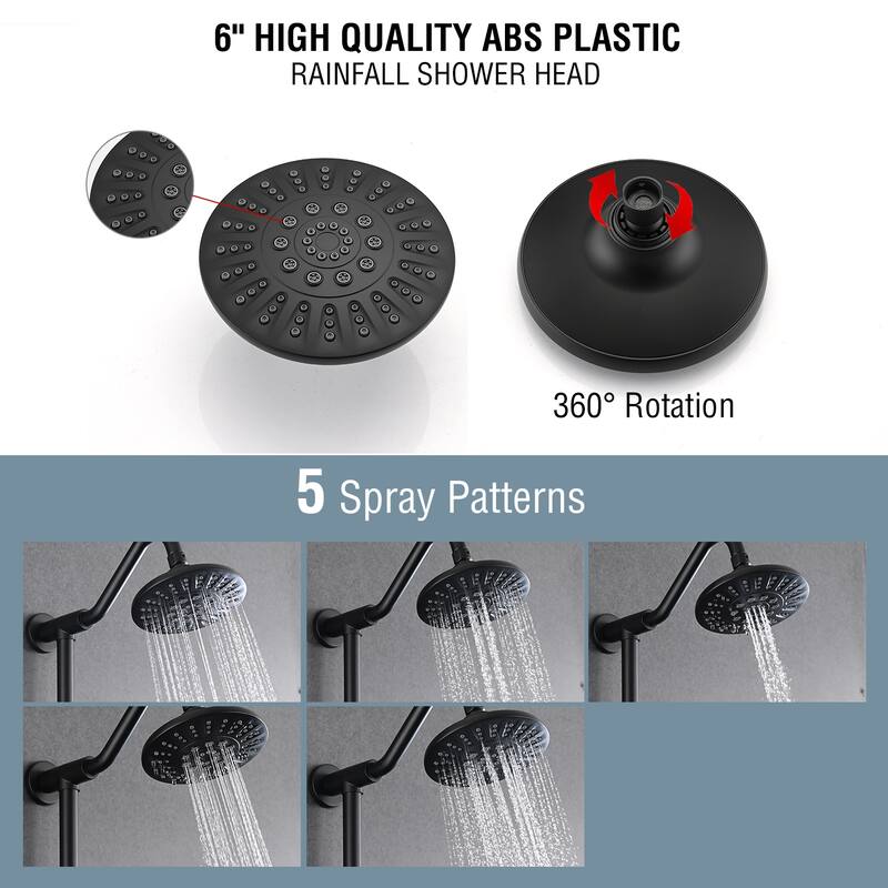 PROOX 5 Sprayer Shower Head Faucet with Handheld Slide Bar - 6