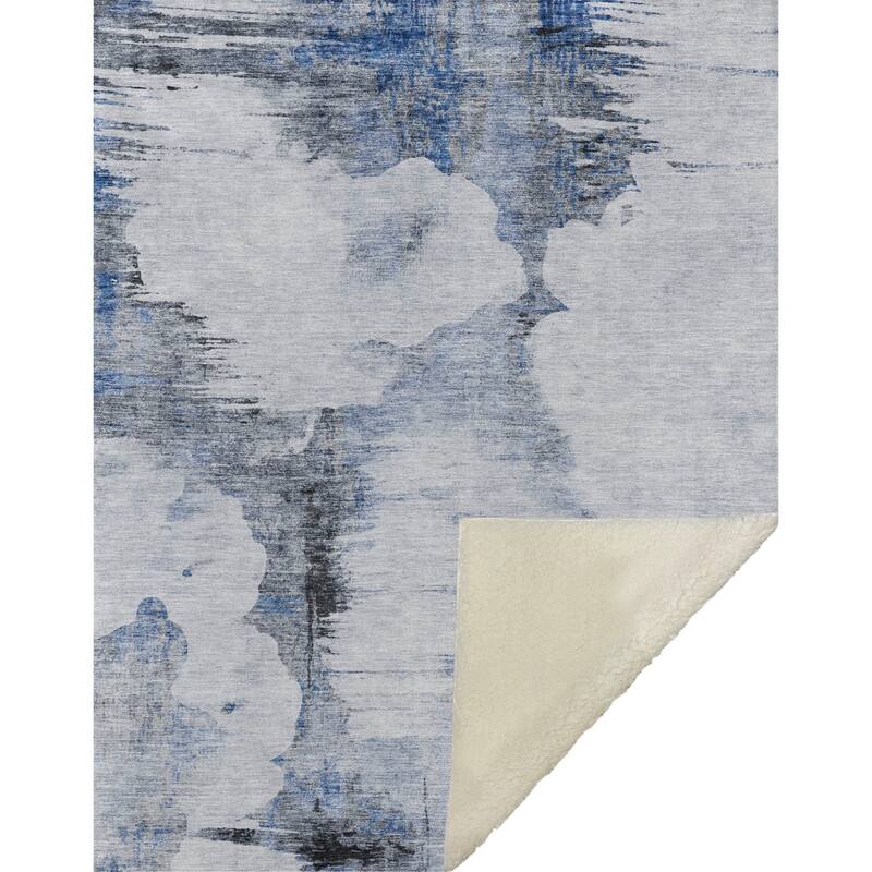 Premium Machine Washable Abstract Modern Sherpa Throw Blanket