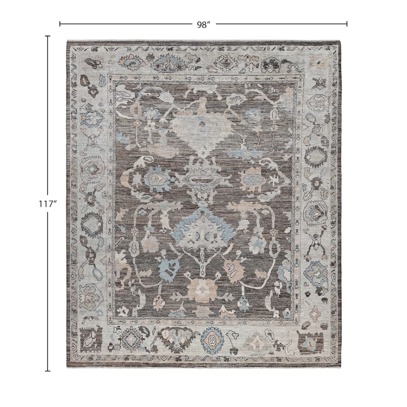 Oushak One-of-a-Kind Hand-Knotted Area Rug - Brown - 8' 2" x 9' 9"