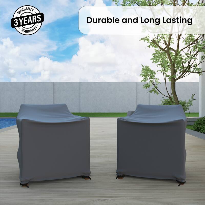 Burchett Outdoor Club Chair Cover Set of 2 - 34.75 x 28.5 x 30.5