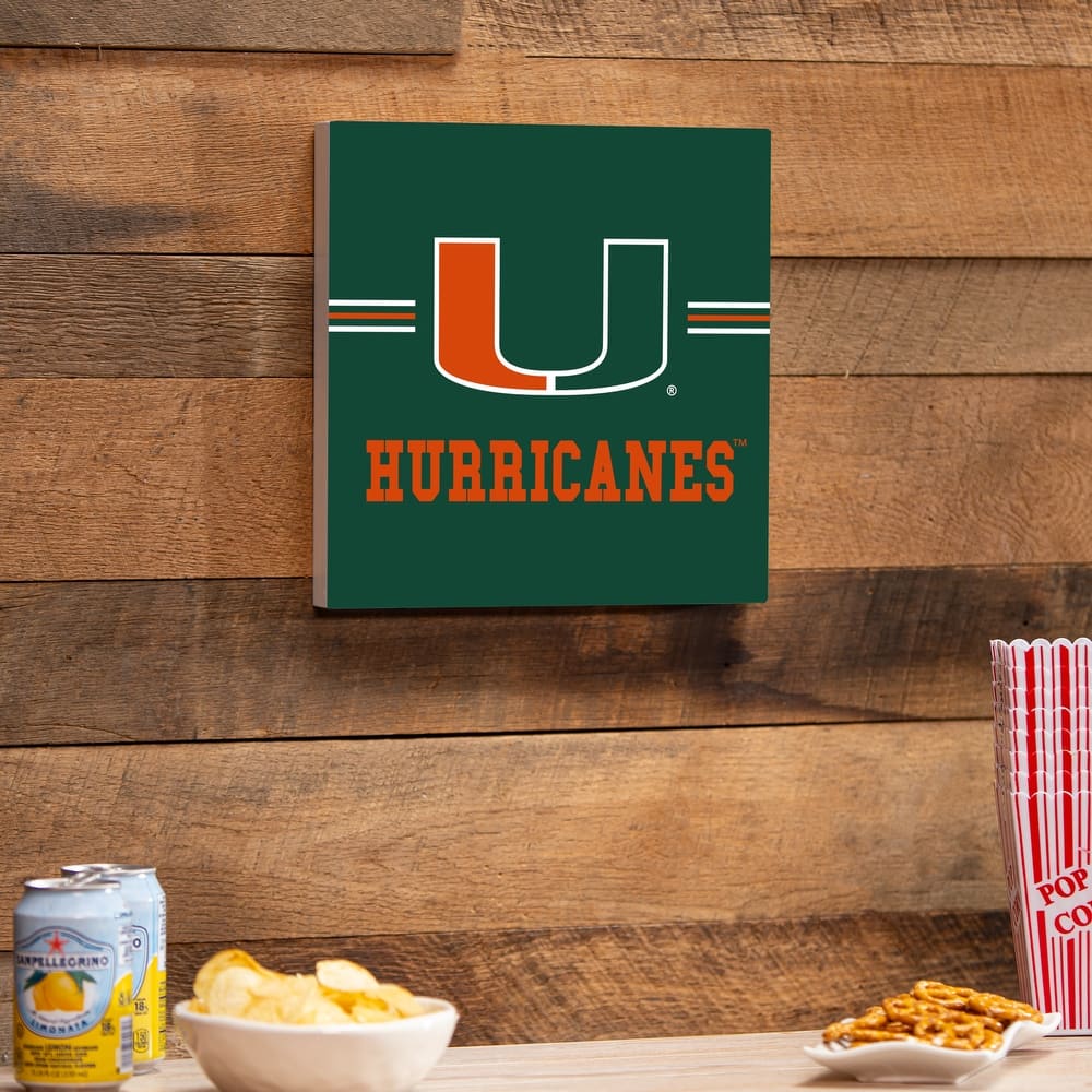 University of Miami Wooden Door Decor Wall Sign - Multi-Color