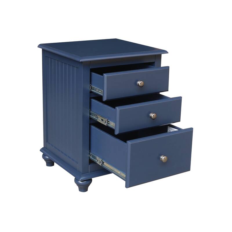 International Concepts Solid Wood 3-Drawer Nightstand