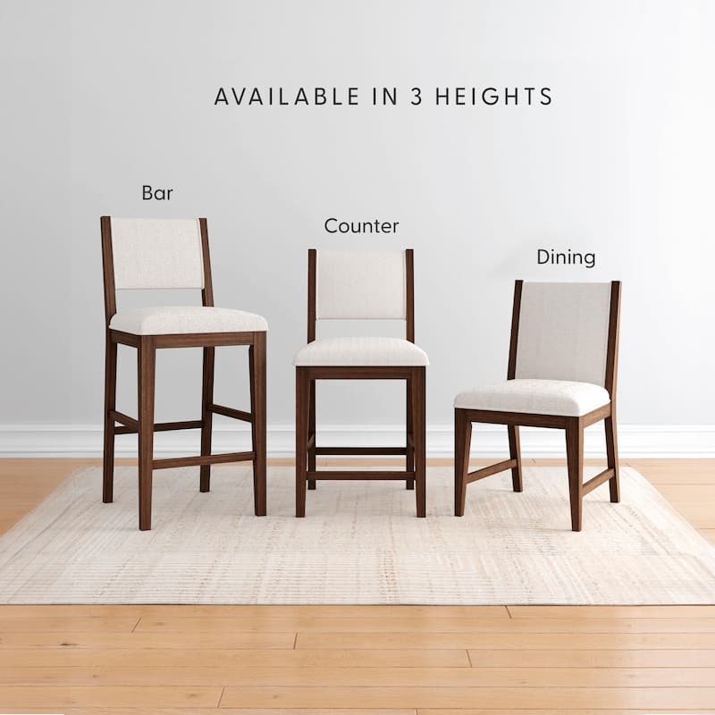 Plank and Beam Sereno Upholstered Bar Height Stool - Set of 2