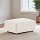 preview thumbnail 2 of 2, Konset Stylish Bouclé Ottoman with Biscuit Tufting & Soft Curves