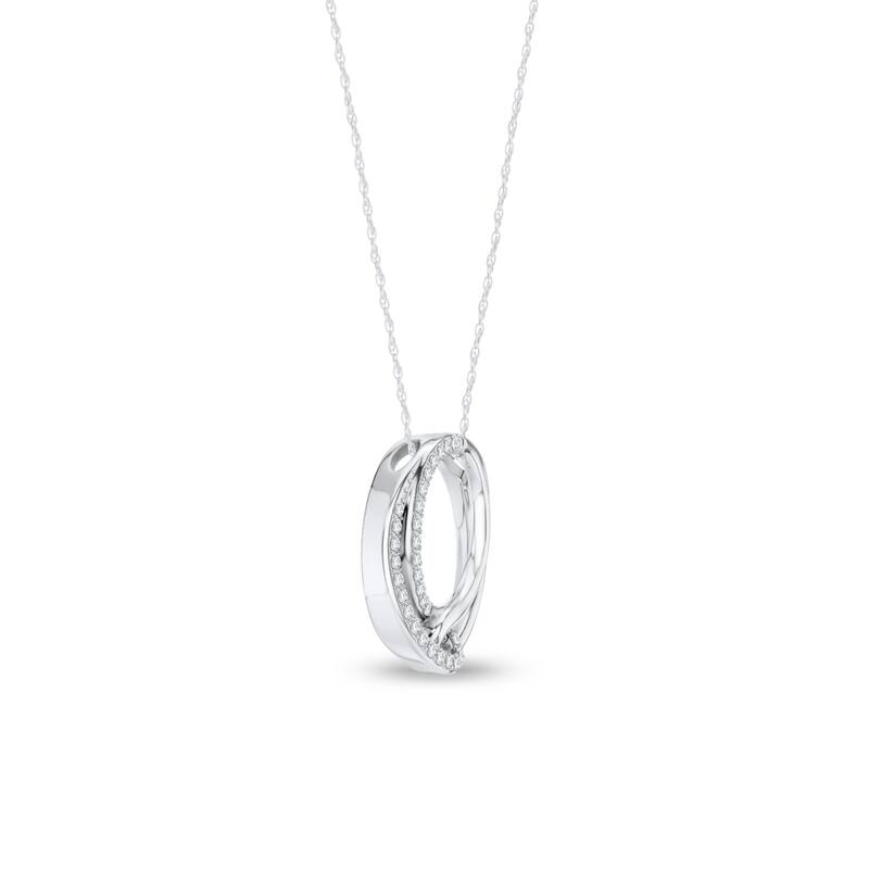 1/10ct TDW Diamond Pendant Necklace in 10K White Gold for Women
