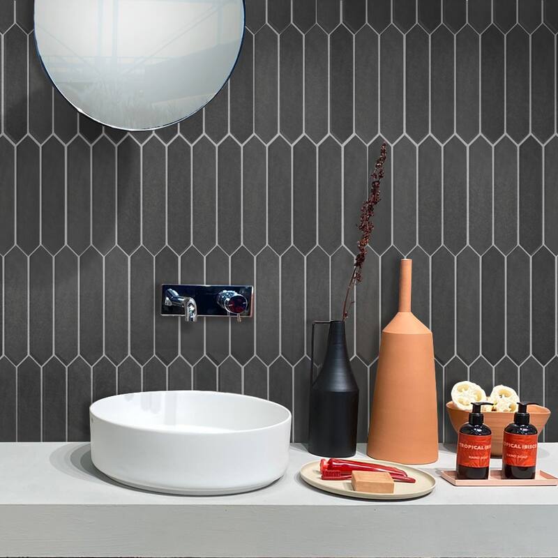 Apollo tile 2" x 10" Festa Matte Black Ceramic Tile (2.37 sq ft/case) - 23 Pack