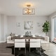 preview thumbnail 23 of 24, Modern Semi Flush Mount Ceiling Light, 3-Light Geometric Square Close to Ceiling Light Fixture for Hallway Foyer Bedroom