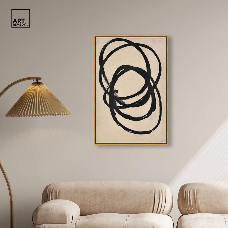Beige Black II Canvas by Art Remedy