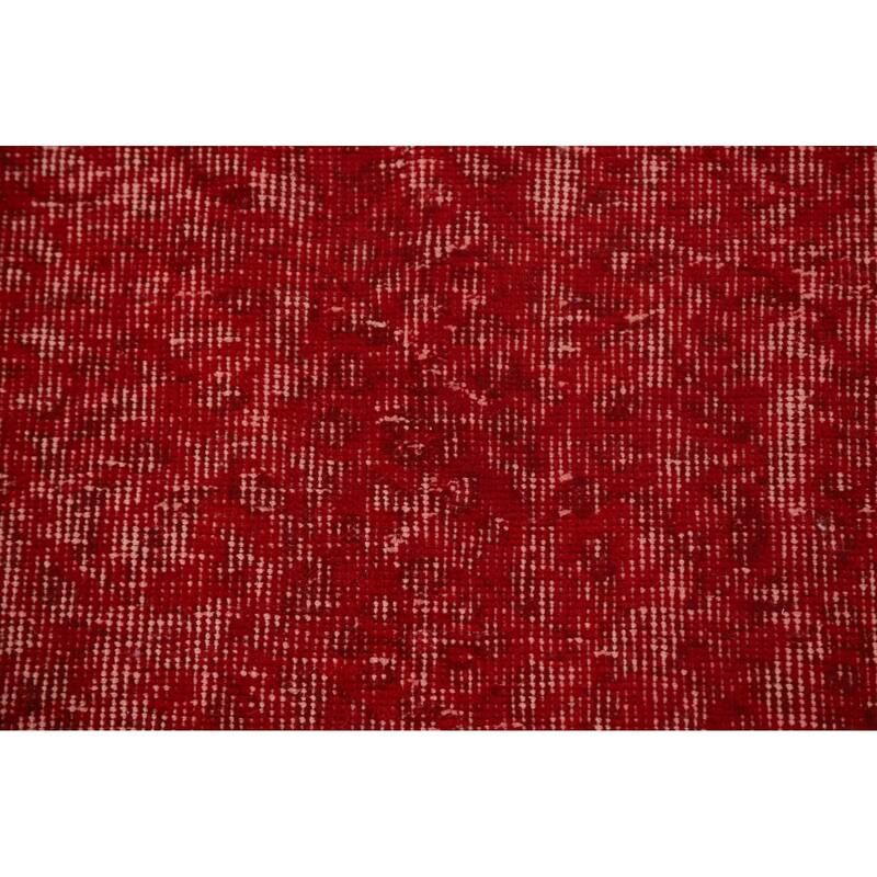 Anatolian Turkish Rug Hand-Knotted Distressed Over-Dyed Wool Carpet - 7'0" x 10'1"
