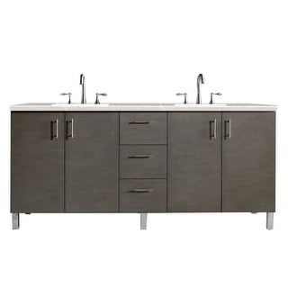 James Martin Vanities Metropolitan 72" Double Vanity, Silver Oak