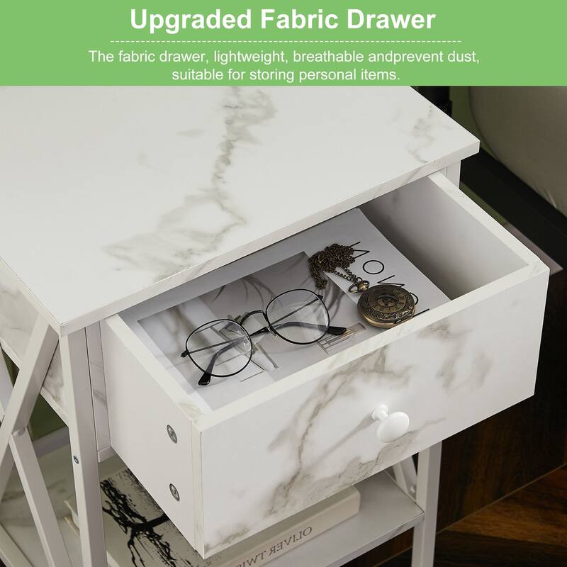 VECELO Bedroom Sets 3-pieces Bedroom Set with Height Adjustable Upholstered Bed and Nightstands Set of 2