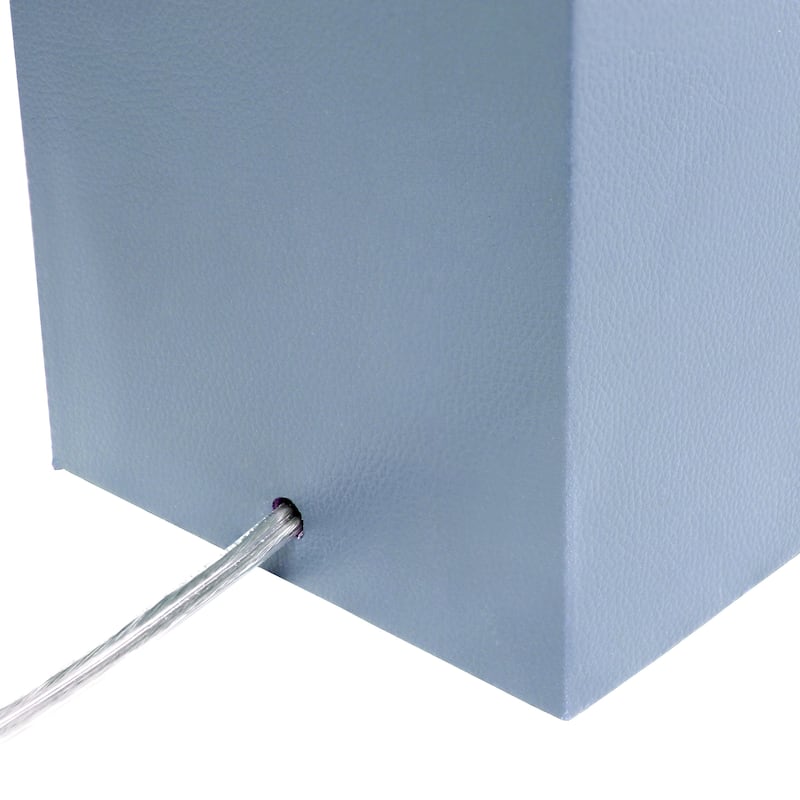 Leather Table Lamp with White Fabric Shade