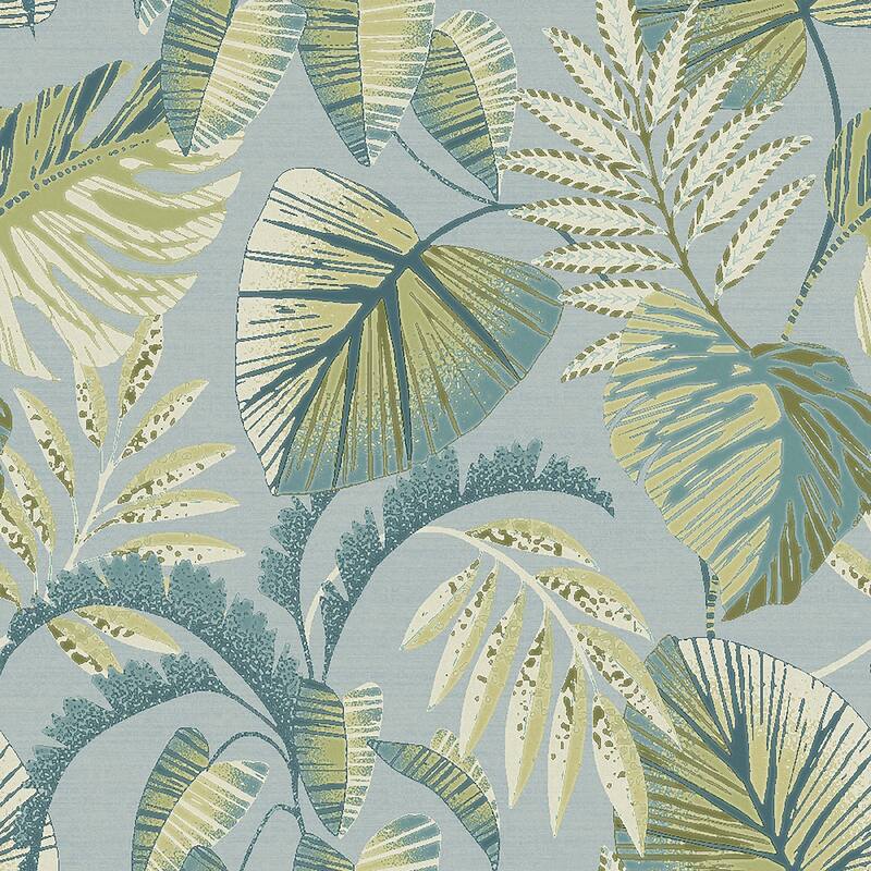 NEXT Jungle Leaves Duck Egg Removable Wallpaper - On Sale - Bed Bath ...