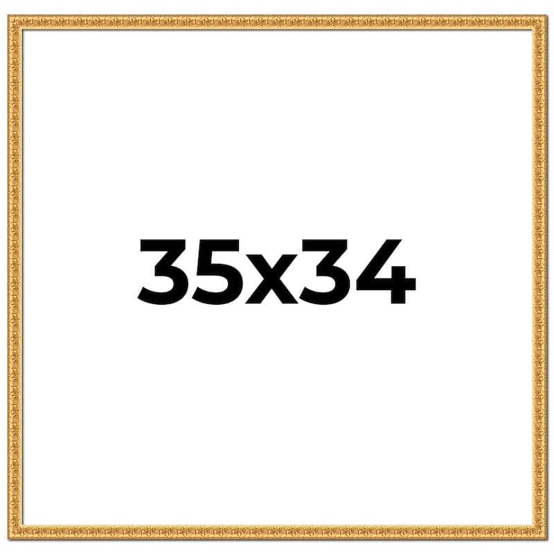 35x34 Frame Gold Real Wood Picture Frame Width 1 inches | Interior