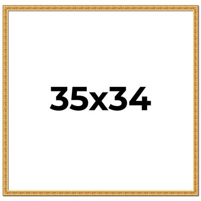35x34 Frame Gold Real Wood Picture Frame Width 1 inches | Interior