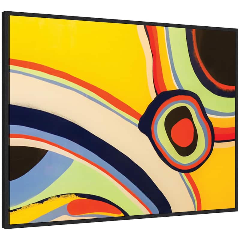 Kate and Laurel Sylvie Retro Bright Abstract True Color 2 Framed Canvas by Grant Mahr - 42x32