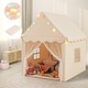 preview thumbnail 2 of 8, Gymax Kids Playhouse Tent Large Castle Fairy Tent w/ Star Lights Mat