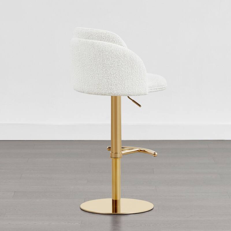 Spruce & Spring Joseph Modern Adjustable Swivel Counter Bar Stools with Back and Arched Footrest