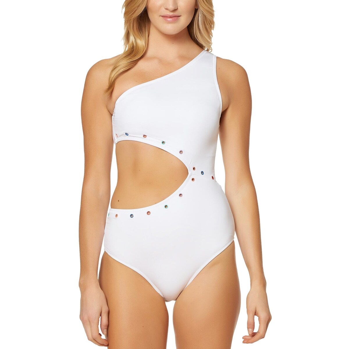 Shop Jessica Simpson Womens Embellished One Shoulder One Piece