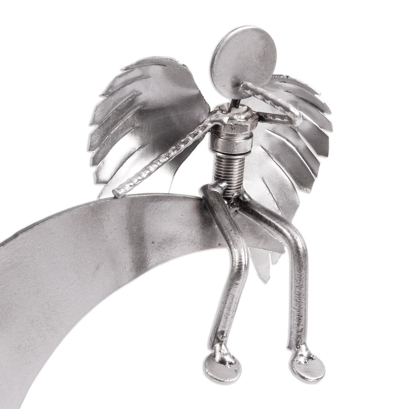 Novica Handmade Angel On High Recycled Auto Parts Sculpture