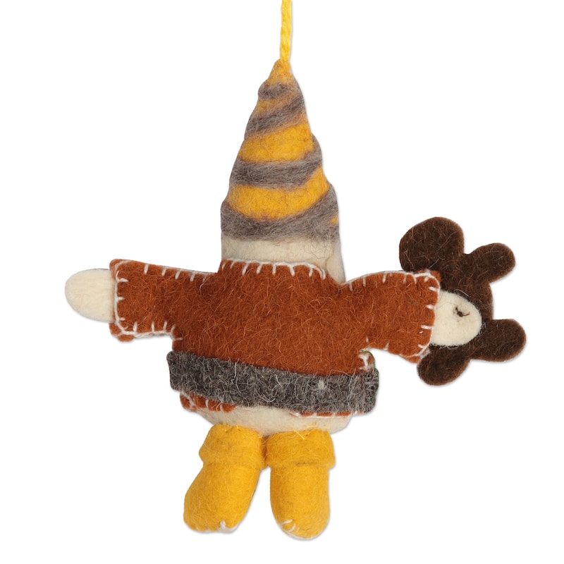 Novica Handmade Glad Tiding Gnomes Wool Ornaments (Set Of 6)