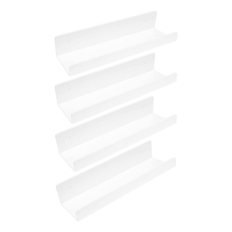 Acrylic Floating Shelves for Wall, Acrylic Shelves for Bathroom Bedroom Living Room and Kitchen Room Wall Display Shelf White