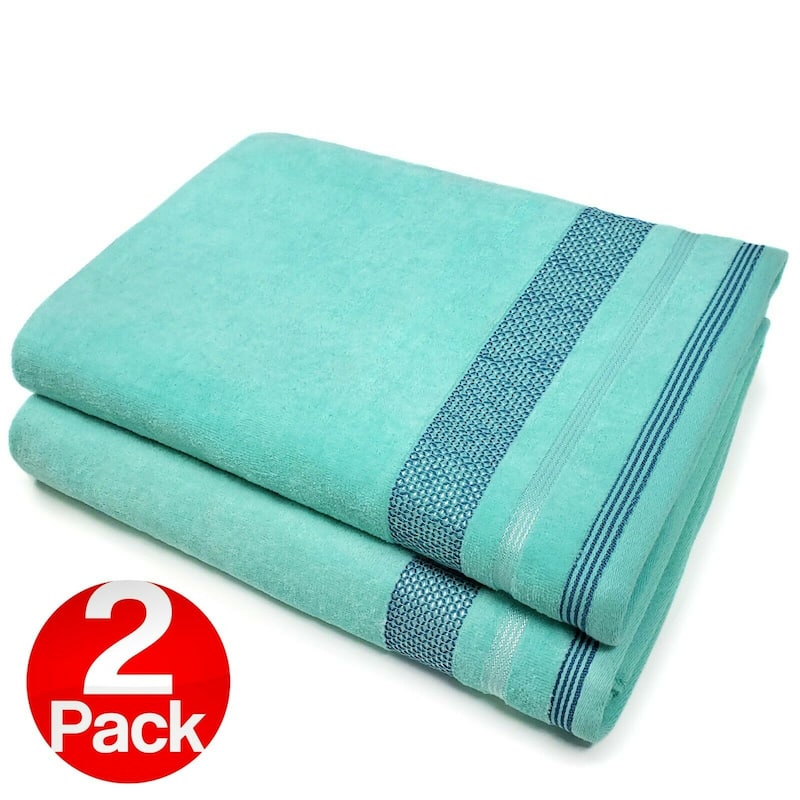 Kaufman-Oversized Solid Color Velour Beach Pool Towel-Pool Towel Set 4 Pk- (1514) - 35 X 70 - CEL-2PK