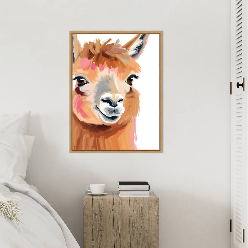 South American camelid by Ohkimiko Framed Canvas Wall Art