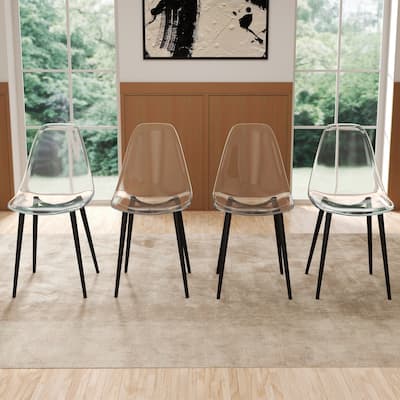 Modern Clear Acrylic Dining Chair Set of 4