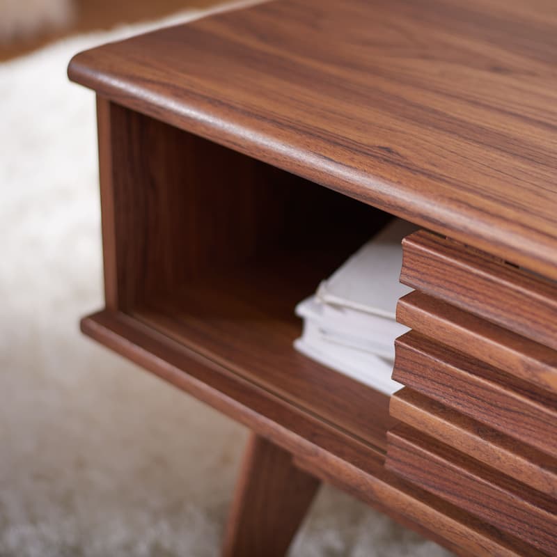 SAFAVIEH Ameetha Mid-Century 1-Shelf Walnut Coffee Table - 46" W x 23" D x 16" H - 46Wx23Dx16H - Walnut