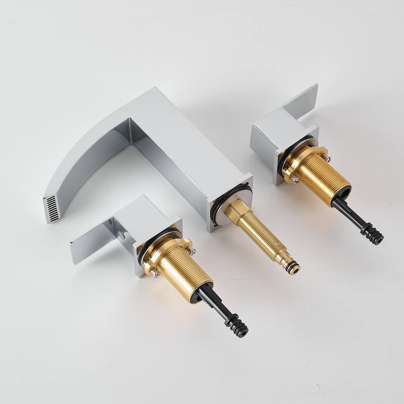 Two-Handle Chrome 304 Stainless Steel Waterfall Bathroom Faucets 3 Hole