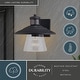 preview thumbnail 5 of 11, Westport Steel LED Compatible Black Motion Sensor Dusk to Dawn Outdoor Wall Light Coastal Clear Glass