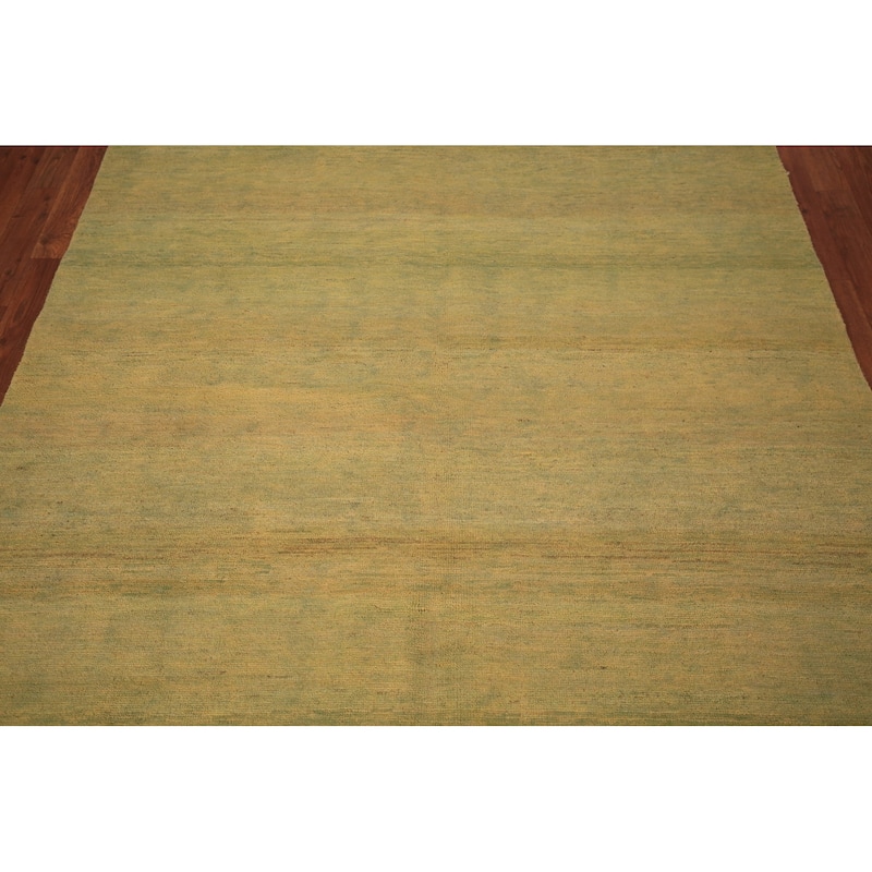 Green & Yellow Gabbeh Modern Oriental Area Rug Handmade Wool Carpet - 5'5" x 7'4"
