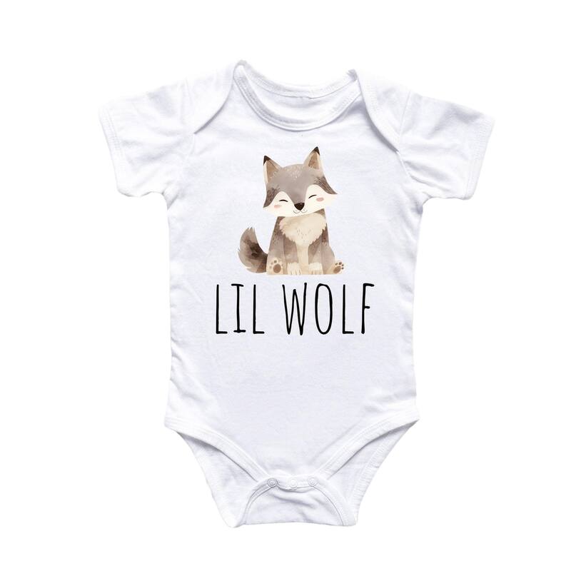 Little Wolf - Baby Boy Girl Clothes Infant Bodysuit Funny Cute Newborn - White - 0-3M