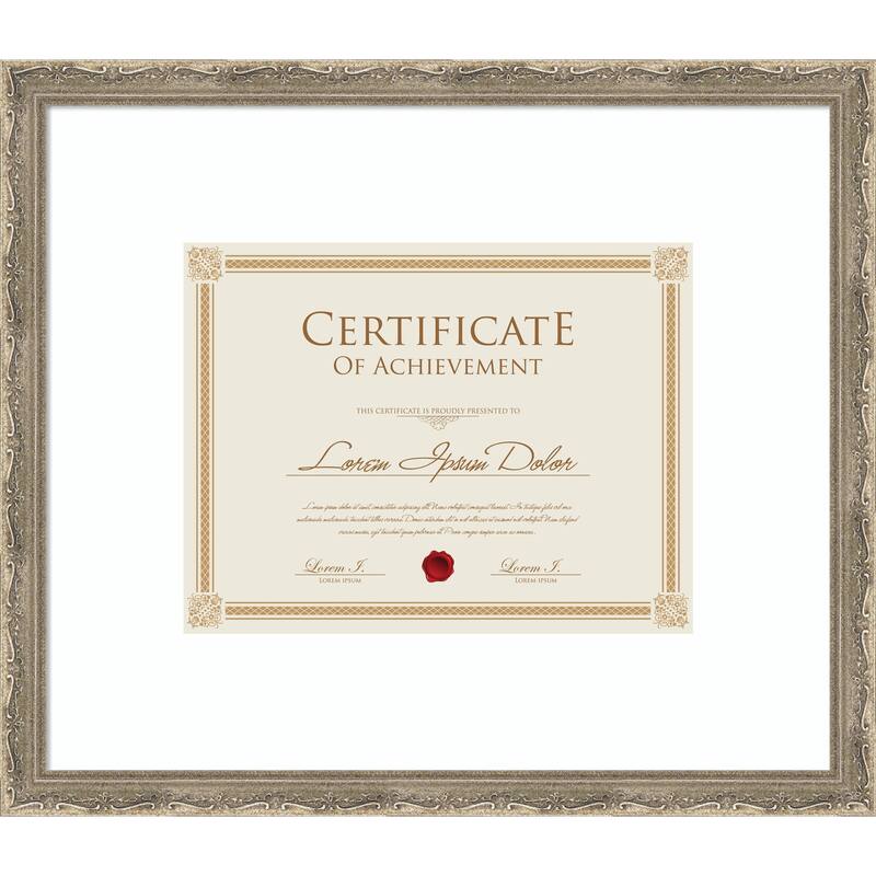 Mila Picture Frame, Photo Frame - 17x14.5 Matted White 11x9 - Mila Dark Silver