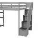 preview thumbnail 14 of 28, Twin size Loft Bed with Storage Drawers, Shelves and Stairs, White