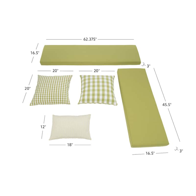 Josie Backless Wooden Nook with Cushion Set