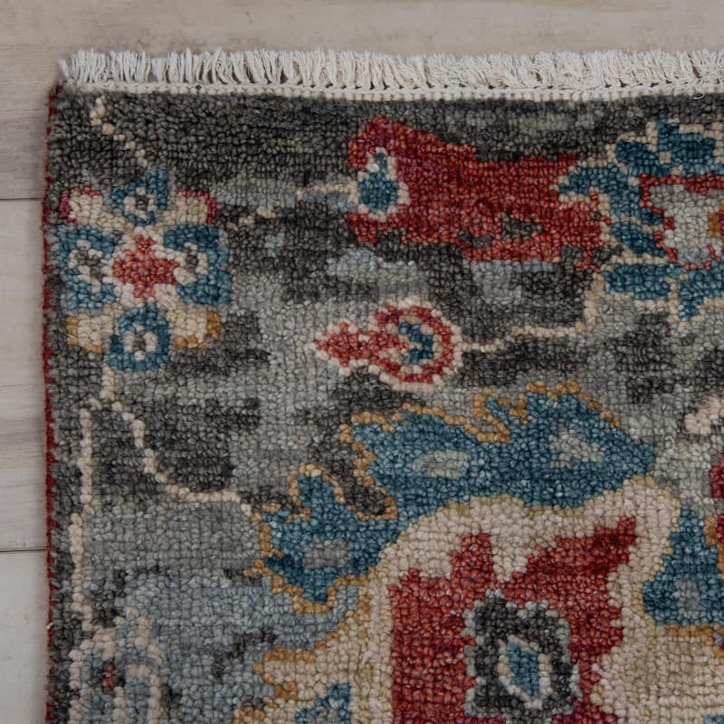 Alora Decor Lush Red Floral Hand Knotted Wool Area Rug