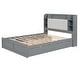 preview thumbnail 33 of 31, Queen Size Storage Platform Bed 4 Drawers Concise Design Wood Slat Support with Upholstered Headboard and Multi-Shelves