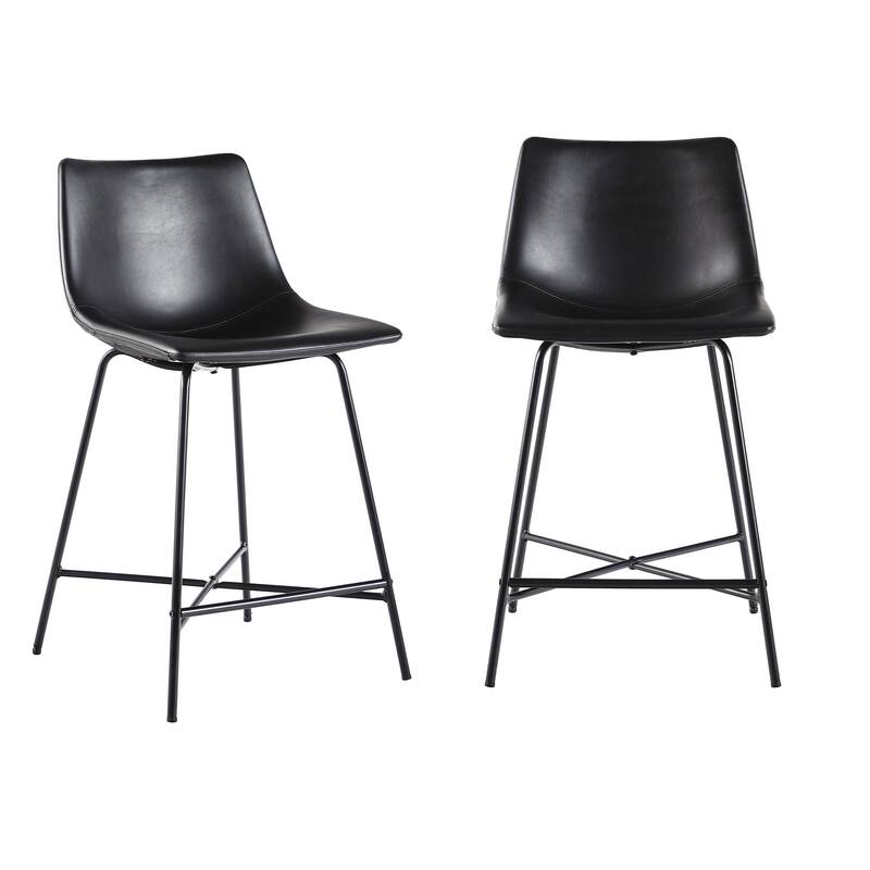 Middlebrook Designs Modern Faux Leather Counter Stool (Set of 2)